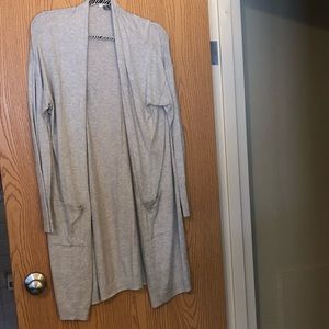 Grey knee length cardigan